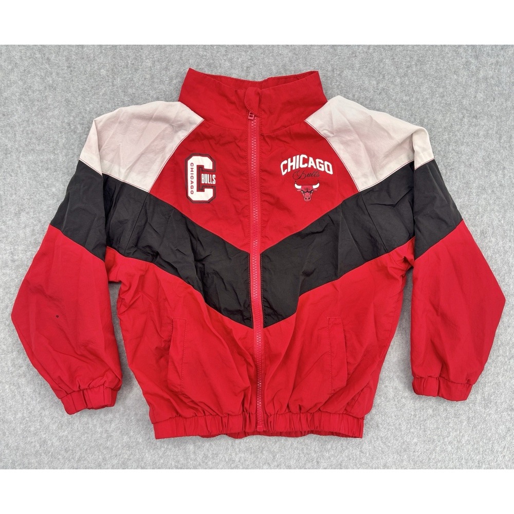 Cotton On Kids NBA Chicago Bulls Jacket Size 5-6 Red Black Windbreaker